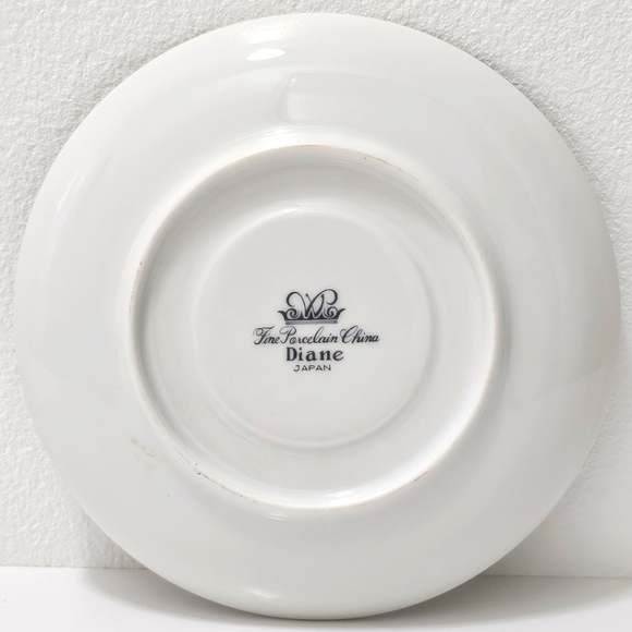 Diane by Fine China of Japan Blue Flower Scrolls - Set of 3 Footed Cups+Saucer - Picture 11 of 16